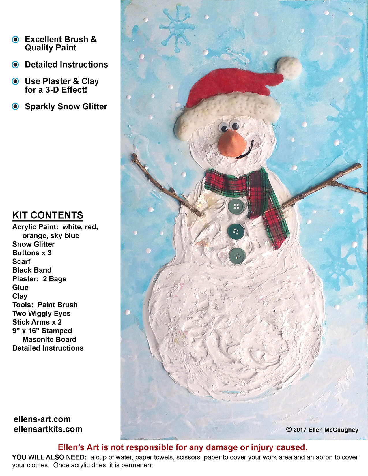 High texture snowman kit — Ellen's Art / Blessed and Broken Creations